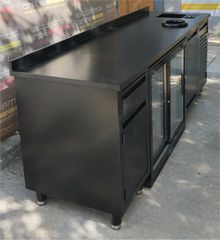 Πόστο Καφέ / Coffee Station Ral Μαύρο Με Back Bar 230x70x90Cm - Καινούργιο.-thumb-5