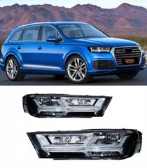 ΦΑΝΑΡΙΑ ΕΜΠΡΟΣ LED Headlights Audi Q7 models: LED laser sequential turn signals, daytime running lights, and bi-xenon projectors
