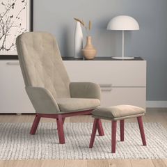 Πολυθρόνα Relax με Υποπόδιο Ανοιχτό Γκρι Βελούδινη 3097656