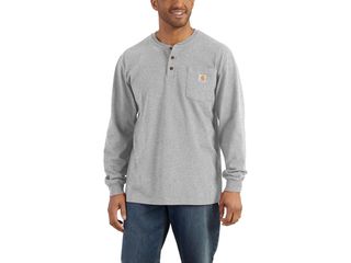 Carhartt  Μπλούζα Loose Fit Heavyweight Long Sleeve Pocket Henley Shirt Heather Gray - S