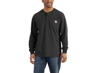 Carhartt Μπλούζα  Loose Fit Heavyweight Long Sleeve Pocket Henley Shirt Black - Size 2XL