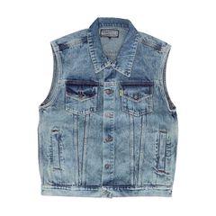 Αμάνικο Τζιν Μπουφάν Denim Vest Stonewashed blue - 3XL