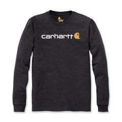 Carhartt Μπλούζα Core Logo LS shirt carbon heather | Γκρι Σκούρο 104107-CRH - S