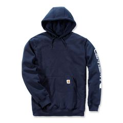 Carhartt Φούτερ με Κουκούλα Sleeve logo μπλε σκούρο | Hoodie new navy - XL