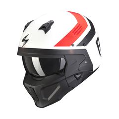 Scorpion Covert-X Κράνος Αναβάτη Μοτοσυκλέτας κλειστού τύπου T-rust helmet matte white/red - M