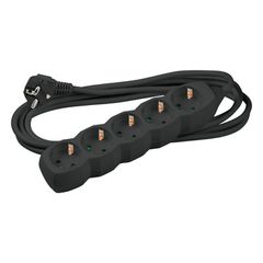 Technik Πολύπριζο 5 Θέσεων με 1.5 mm² Καλώδιο Χαλκού 16A Μαύρο 3m