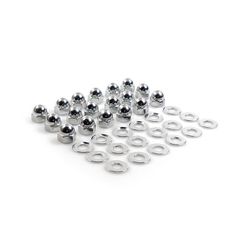 GW, Shovel rocker box top nut kit. Chrome, low crown Acorn