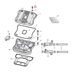 GW, rocker box top bolt kit. Buttonhead, stainless-thumb-1