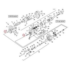 Ball, compression spring starter motor