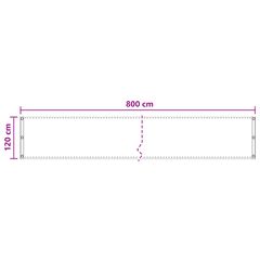 vidaXL Οθόνη Μπαλκονιού Ορθογώνιος 120 x 800 cm HDPE και Αλουμίνιο-thumb-4