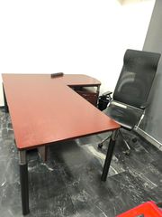 Γωνιακό γραφείο ΔΡΟΜΕΑΣ, ρυθμιζόμενο ύψος, συρταριερα, καρεκλα