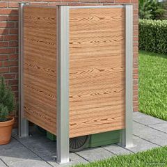 Φράχτης Σκουπιδιών Καφέ 85 x 85 x 115 cm Αλουμίνιο και WPC 42039183