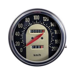 FL speedometer, '62-67 electra face', black/gold. 1:1 KMH