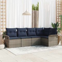 Σετ Καναπέ Κήπου με αποθήκευση 5 pcs Γκρι συνθετικό ρατάν 3354034