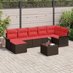 Σετ Καναπέ Κήπου με αποθήκευση 8 pcs Καφέ συνθετικό ρατάν 3354133