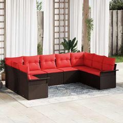 Σετ Καναπέ Κήπου με αποθήκευση 9 pcs Μπεζ συνθετικό ρατάν 3354193