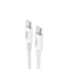XO NB-Q298 Καλώδιο Φόρτισης & Μεταφοράς Δεδομένων Type-C σε Type-C 240W Λευκό 1m