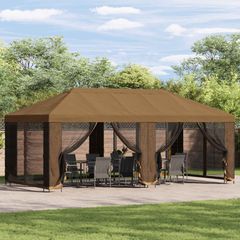 Κήπος Γκαζebo με Πλευρικά Τοίχους 6 x 3 m Μπεζ 3376019