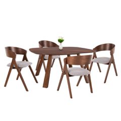ΣΕΤ ΤΡΑΠΕΖΑΡΙΑΣ 5ΤΜΧ NEKKER HM21340.01 ΤΡΑΠΕΖΙ ΑΠΟ MDF--ΚΑΡΕΚΛΕΣ ΑΠΟ RUBBERWOOD