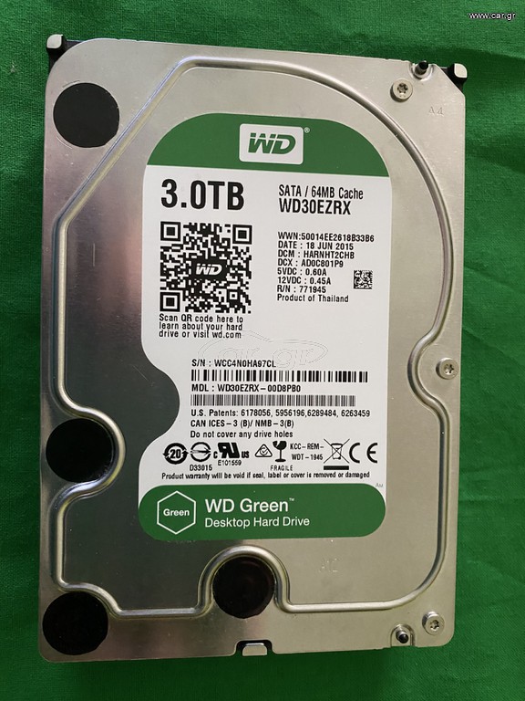 ΣΚΛΗΡΟΣ ΔΙΣΚΟΣ 3ΤΒ WESTERN DIGITAL