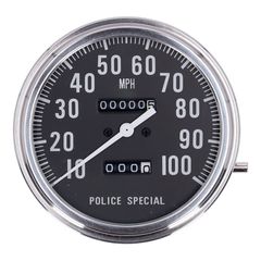 FL speedometer, 'Police face', black. 2:1 MPH