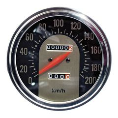 FL speedometer, '62-67 face', black/silver. 2.24:1 MPH