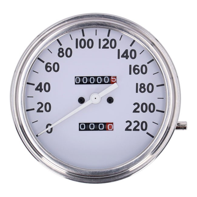 FL speedometer, '36-40 face', White. 1:1 KMH