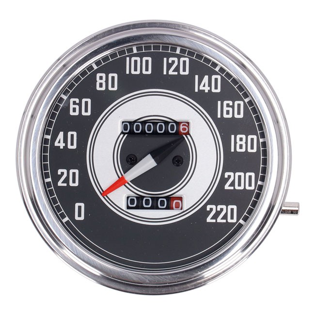 FL speedometer, '41-45 face', silver/black. 2:1 KMH