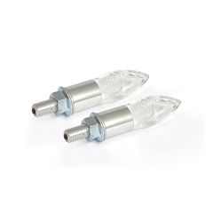 Crystal LED turn signal set. Silver stem