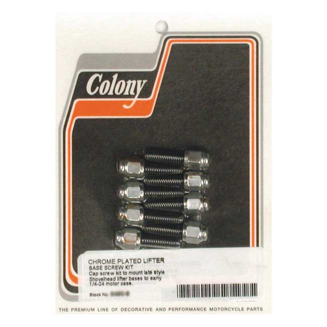 Colony, tappet block mount kit. Cap style, chrome