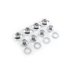 Colony, rocker shaft plug & nut kit. Buttonhead. Chrome-thumb-2