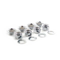 Colony, rocker shaft plug & nut kit. Buttonhead. Chrome-thumb-1