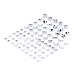 Smoothtopps, push-on cover set (83pc). Chrome