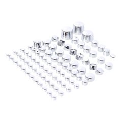 Smoothtopps, push-on cover set (86pc). Chrome
