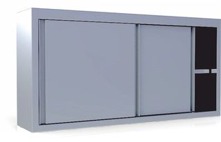 Πάγκοι τοίχου με συρόμενες πόρτες inox