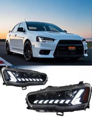 ΦΑΝΑΡΙΑ ΕΜΠΡΟΣ Mitsubishi Lancer LED Headlight 2008-2019 Dynamic Signal Animation DRL
