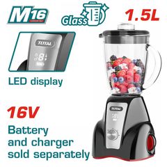 Total TJB050K Μπλέντερ με Πλαστική Κανάτα 1.5 lt Inox