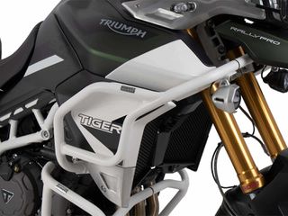 Hepco Becker/ Προστατευτικές μπάρες ρεζερβουάρ Triumph Tiger 900 / Rally / GT / Pro (2020-2023) white (5027605 00 03)
