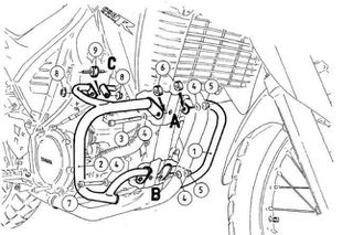 Hepco Becker/ Προστατευτικές μπάρες κινητήρα Yamaha XT 660 R / X (2004-2016) (502404 00 01)