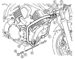 Hepco Becker/ Προστατευτικές μπάρες κινητήρα Yamaha BT 1100 Bulldog (2001-2006) (501416 00 02)