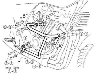 Hepco Becker/ Προστατευτικές μπάρες κινητήρα Kawasaki ZR-7 (1999-2003)/S (2001-2003) (501216 00 02)