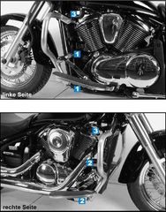 Hepco Becker/ Προστατευτικές μπάρες κινητήρα Kawasaki VN 900 Classic / Vulcan (2006-2017) black (501219 00 01)