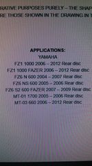 ΔΙΣΚΟΠΛΑΚΑ ΠΙΣΩ ΥΑMAHA FAZER 600-1000 MTO1 MTO3 NEWFREN [ 5170 ]-thumb-3