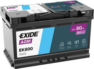 Exide Μπαταρία Αυτοκινήτου EK800 AGM (80Ah/800Α/Μ315×Π175×Υ190mm/Δ)