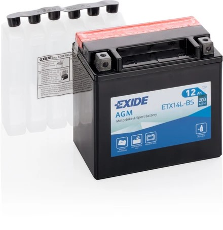 Exide Μπαταρία Μοτοσυκλέτας MOTO ETX14L-BS (YTX14L-BS) 12Ah 200A