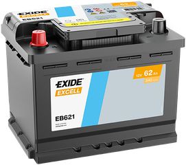 Exide Μπαταρία Αυτοκινήτου EB621 Excell (62Ah/540A/Μ242×Π175×Υ190mm/Α)