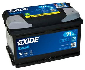 Exide Μπαταρία Αυτοκινήτου EB712 Excell (71Ah/670A)