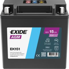 Exide Μπαταρία Αυτοκινήτου EK151 AGM (15Ah/200A)
