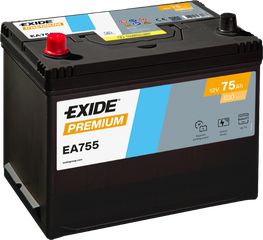 Exide Μπαταρία Αυτοκινήτου Premium EA755 (75Ah/630A)