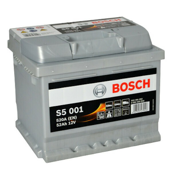 Bosch Μπαταρία Αυτοκινήτου S5001 BLACK LINE (52Ah/520A) ΔΕΞ. 207x175x175